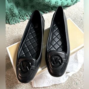 Michael Kors black leather flats
